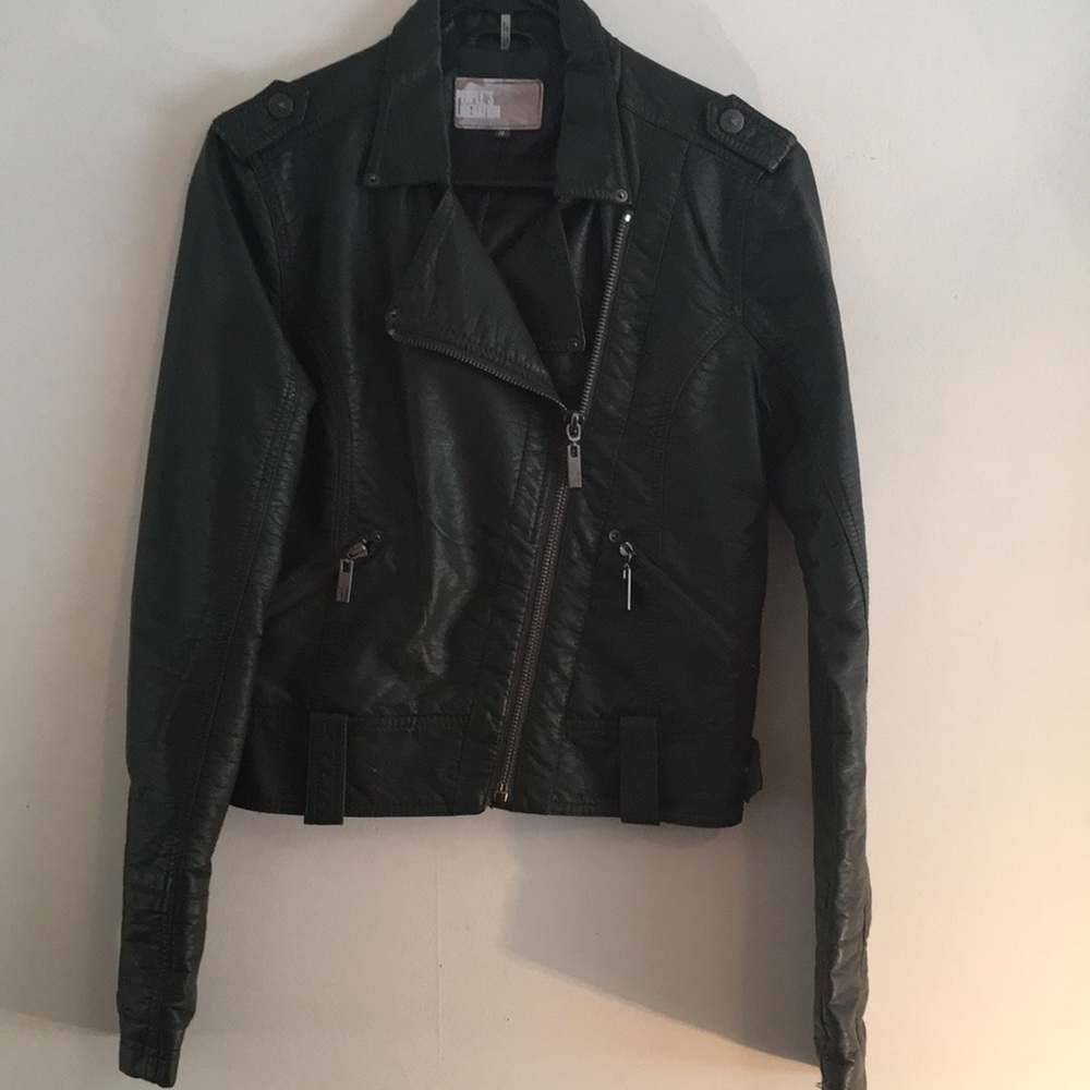 People’s liberation forest green faux leather